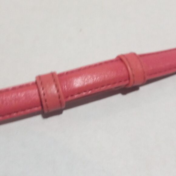 J.McLaughlin Pink Leather Skinny Belt-Size S/M-Gold Hardware-Adjustable- - Picture 6 of 9